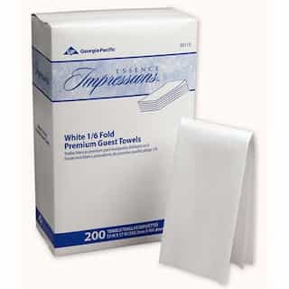 White, 200 Count 1/6-Fold Linen Replacement Towels-13 x 17