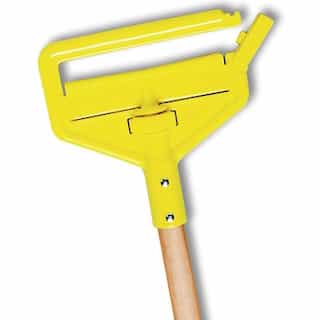 Natural And Yellow Colored Invader Wood Side-Gate Wet-Mop Handle-54-in