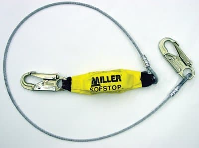 6' Wire Rope Lanyards w/SofStop Shock Absorber