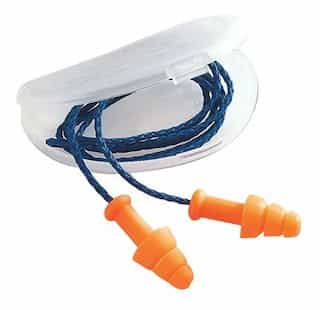 Orange White Cotton Cord Smart Fit Reusable Earplugs