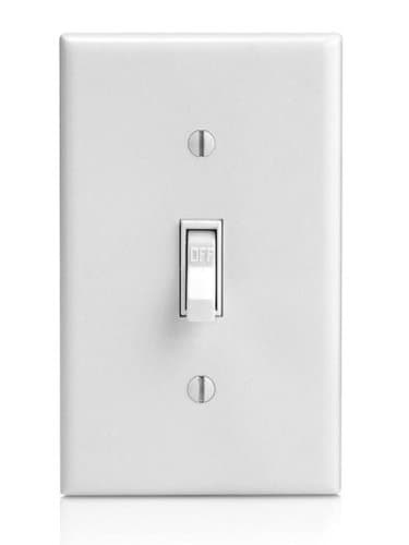 HomElectrical 15 Amp Single Pole Toggle Switch, White