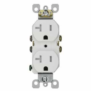20A Tamper Resistant Duplex Receptacle Outlet, White
