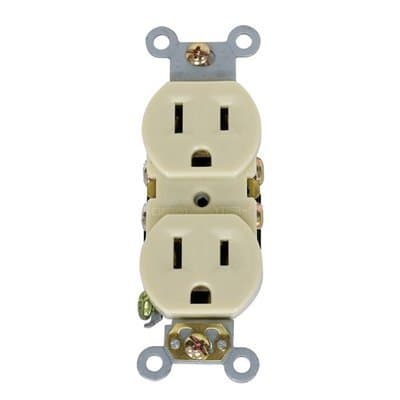 PowerSafe 15A Self-Grounded Ivory Receptacle
