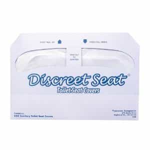 Hospeco Discreet Half-Fold Toilet Seat Covers, White