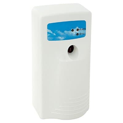 Hospeco White, Stratus II Metered Aerosol Dispenser w/LED Panel-5w x 3.75d x 8.5h