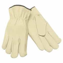 Unlined Grain-Leather Drivers, Large, Cream