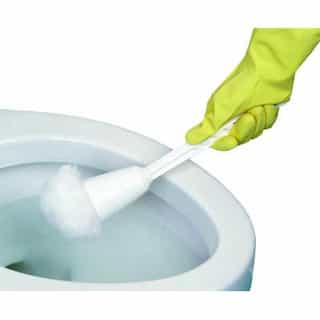 White, Plastic Cone Shaped Toilet Bowl Brush-12-in
