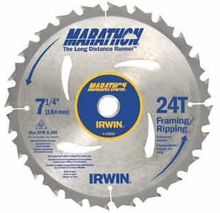Irwin 7-1/4" 24 Teeth Marathon Circular Saw Blade