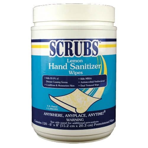 Scrubs Lemon Scented Hand Sanitizer Wipes