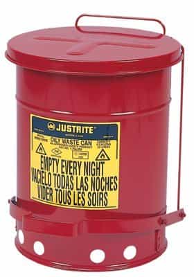 10 Gallon Red Oily Waste Can with Lever