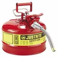 Justrite Red Type II Galvanized Steel AccuFlow Safety Cans
