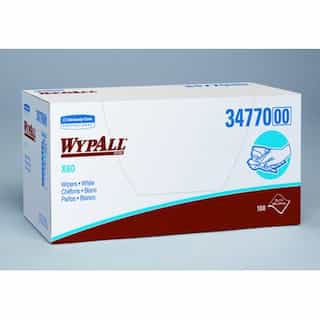 White, 100 Count Quarterfold WYPALL X60 Wipers- 11 x 23