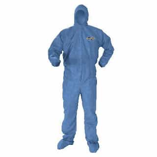 A60 Elastic-Cuff and Back Hood and Boot Coveralls, Denim, 3XL