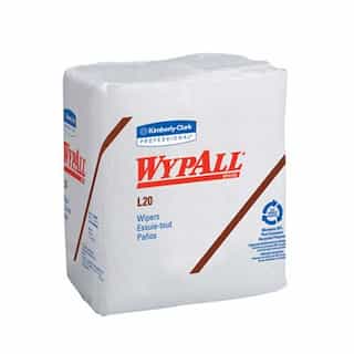 White, 68 Count Quarterfold 4-Ply WYPALL L20 Wipers-12.2 x 13