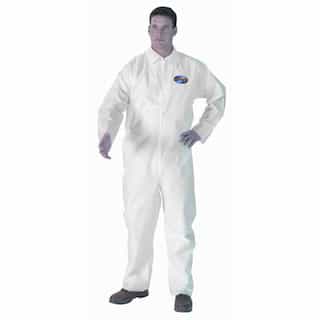Kimberly-Clark A20 Coveralls, Microforce Barrier SMS Fabric, White, L