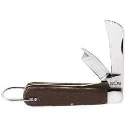 Pocket Knife, 2-Blade Carbon Steel 2-3/8'' Sheepfoot and 1-1/2'' Insulation-Slitting Blades