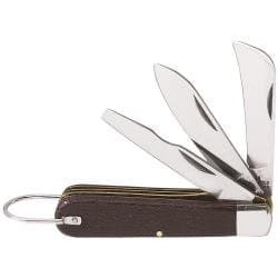 3-Blade Pocket Knife - Carbon Steel Sheepfoot, Spearpoint, and Screwdriver-Tip Blades