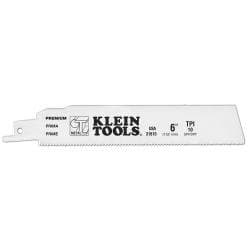Klein Tools 6'' Premium Reciprocating Saw Blade, 10 TPI, 5-pk