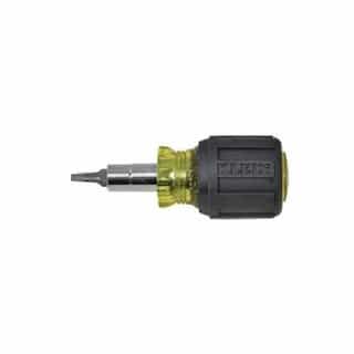 Klein Tools Stubby Multi-Bit Screwdriver with Square Recess Bit and 1-1/4'' Shaft