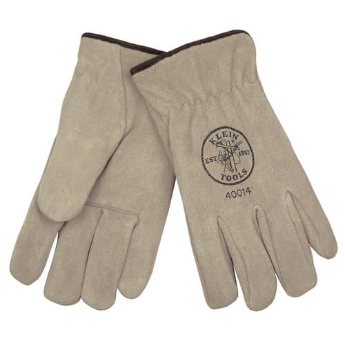 Klein Tools Lined Cowhide Drivers Gloves-Large