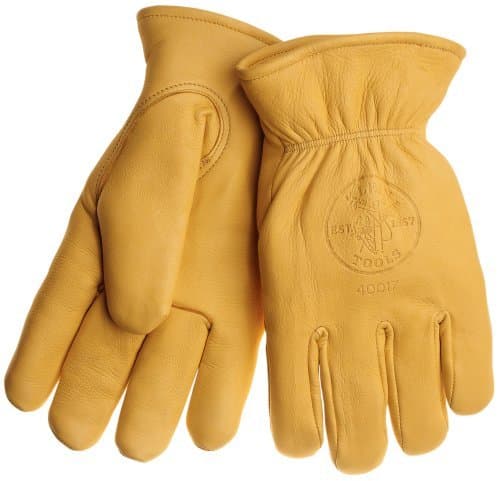 Deerskin Work Gloves - Lined - Large- Tan