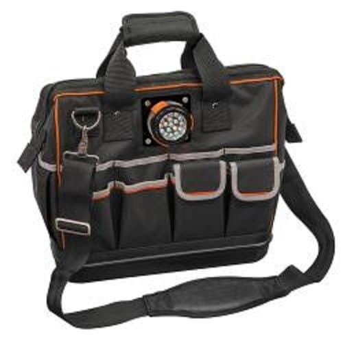 Black Tradesman Pro Organizer Lighted Tool Bag, 31 Pockets 