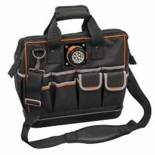 Klein Tools Black Tradesman Pro Organizer Lighted Tool Bag, 31 Pockets 