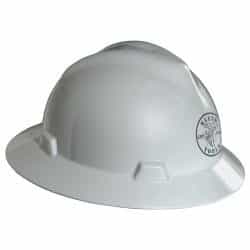 Klein Tools V-Gard Hard Hat, White, with Klein Lineman Logo