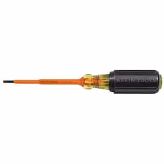 Klein Tools Insulated Screwdriver - 4'' Shank, 1/8'' Slotted Tip