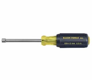 Klein Tools 4.5 mm Nut Driver - 3'' Hollow Shank, Cushion Grip