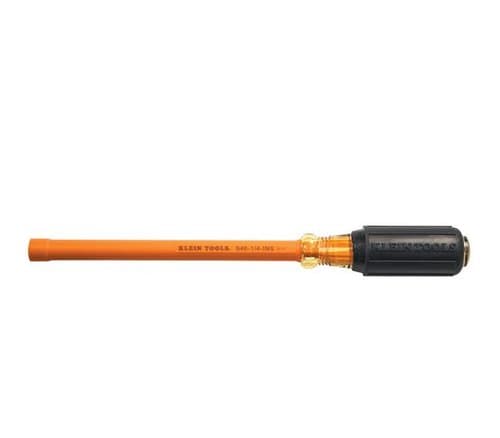 Klein Tools 1/4'' Insulated Nut Driver, Cushion Grip, Hollow Shaft