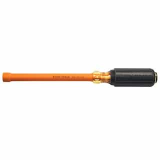 Klein Tools 3/16'' Insulated Nut Driver, Cushion Grip, 6" Hollow Shaft