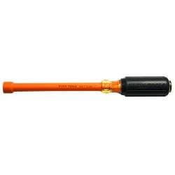 Klein Tools 7/16'' Insulated Nut Driver, Cushion-Grip, 6'' Hollow Shaft