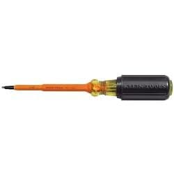 Klein Tools Insulated Screwdriver, #1 Square-Recess Tip, 4'' Shank