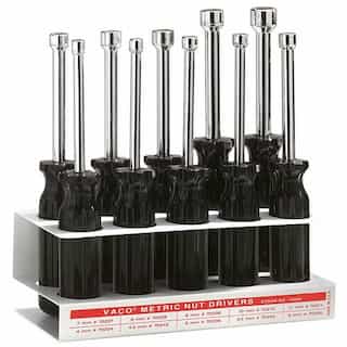 10-Piece Metric Nut-Driver Set with Stand, 3'' Shanks