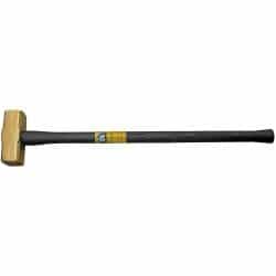 Brass Sledge Hammer - Fiberglass Rubber Grip Handle - 4 lbs.