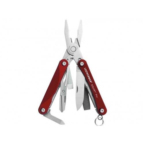 Leatherman Stainless Steel Squirt ES4 Multi-Tool, Red
