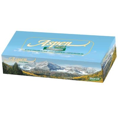 White, 144 Count 2-Ply Aspen 100% Recycled Facial Tissue