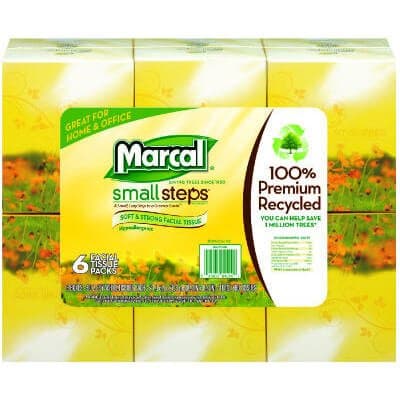 Marcal White, Recycled Facial Tissue in Fluff-Out Boutique Box