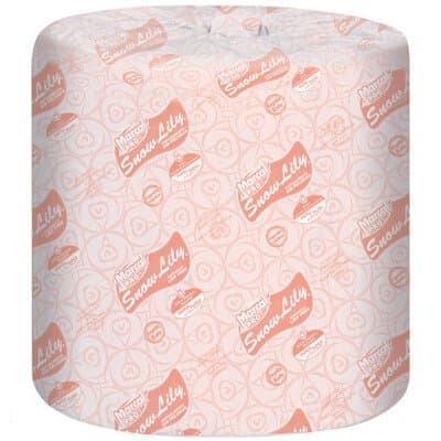 White 2-Ply Snow Lilly 100% Recycled Bath Tissue-336-ft./Roll