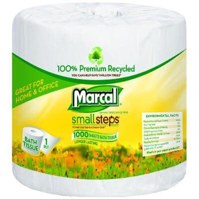 Marcal 1-Ply 100% Premium Recycled Bath Tissue
