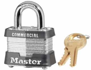 Master Lock No. 3 Laminated Steel 4 Pin Tumbler Padlock