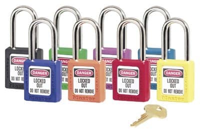 Red No. 410 & 411 Lightweight Xenoy Safety Lockout Padlock