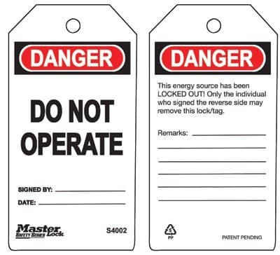 Do Not Operate Guardian Extreme Safety Tags