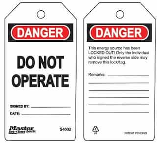 Master Lock Do Not Operate Guardian Extreme Safety Tags