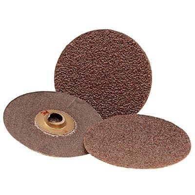 3" Brown Button Three-M-ite Roloc Roll On Coates Polyester Disc
