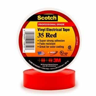 Scotch Vinyl Electrical Red Color Coding Tapes 35