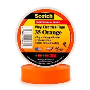 3M Scotch Vinyl Electrical Orange Color Coding Tapes 35