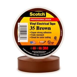 3M Scotch Vinyl Electrical Brown Color Coding Tapes 35