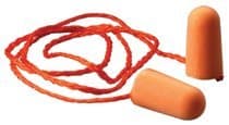 Bright Orange Tapered Corded Foam Ear Plugs